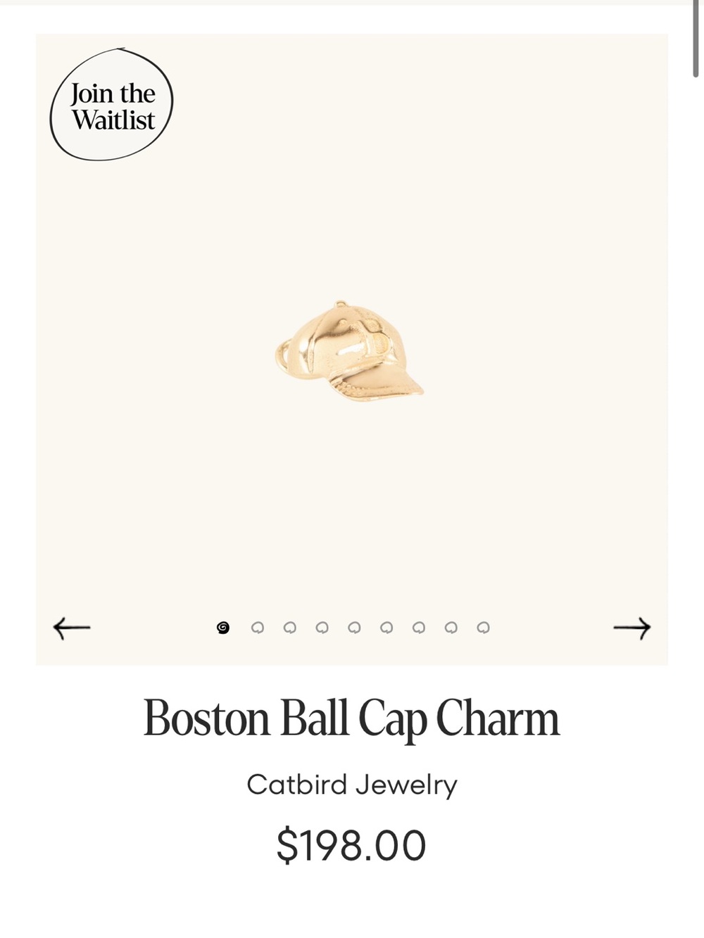 ISO DO NOT BUY Catbird Boston Ball Cap Charm